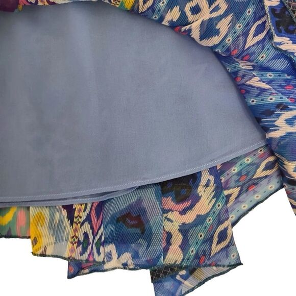 ZARA NWT Boho Mixed Prints Asymmetrical Hem Mini Skirt XS - Picture 11 of 16